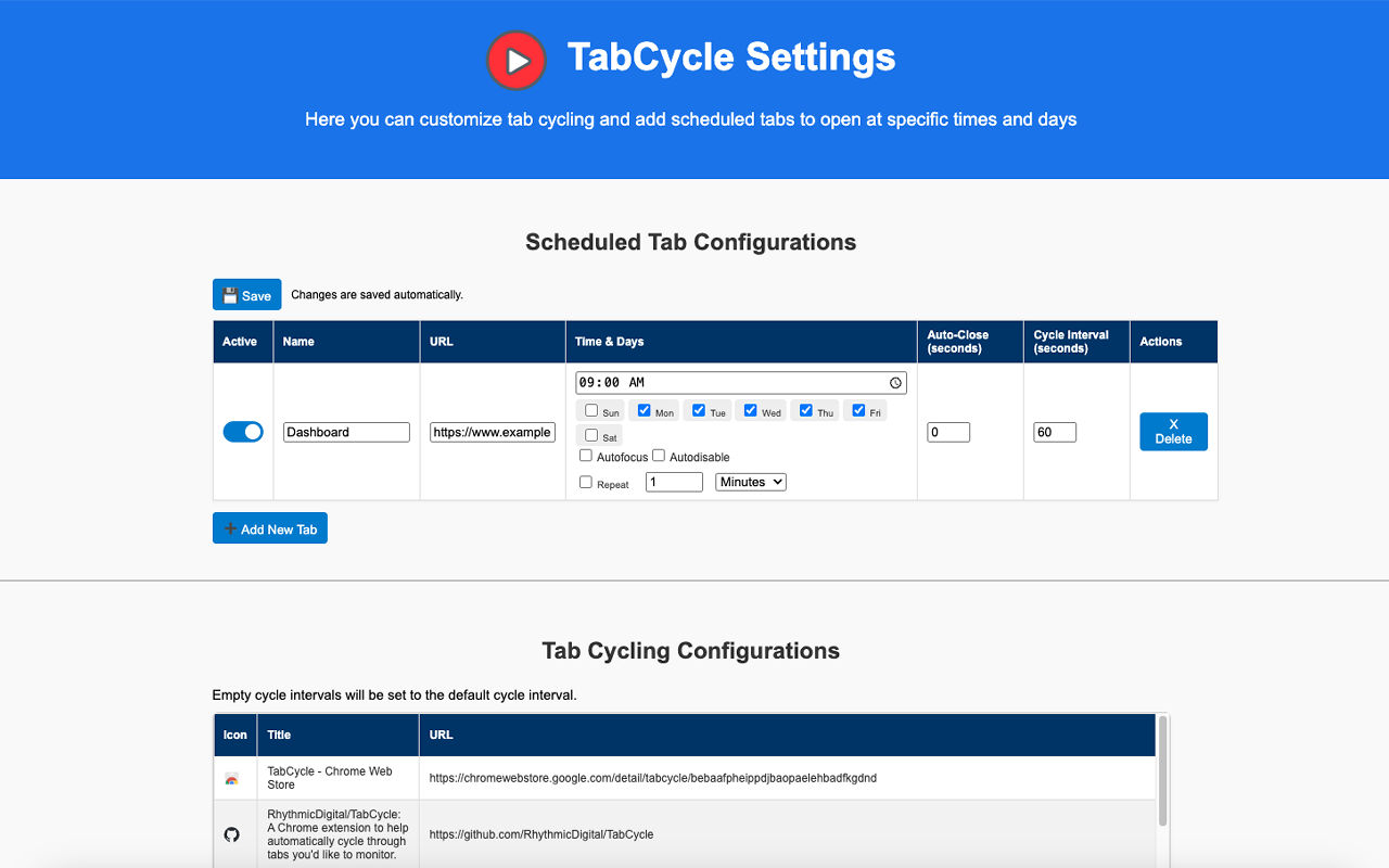 TabCycle+ preview UI
